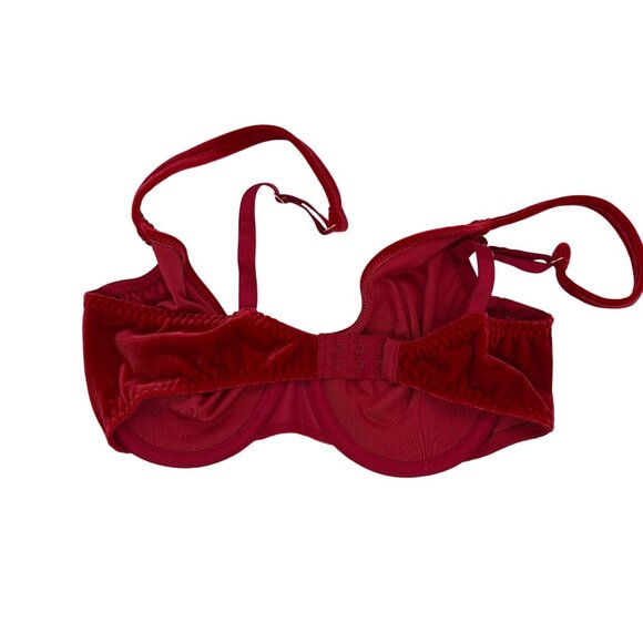 Warners Velvet Beware 36C Red Underwire Bra #02525 Rare Vintage - Picture 2 of 3